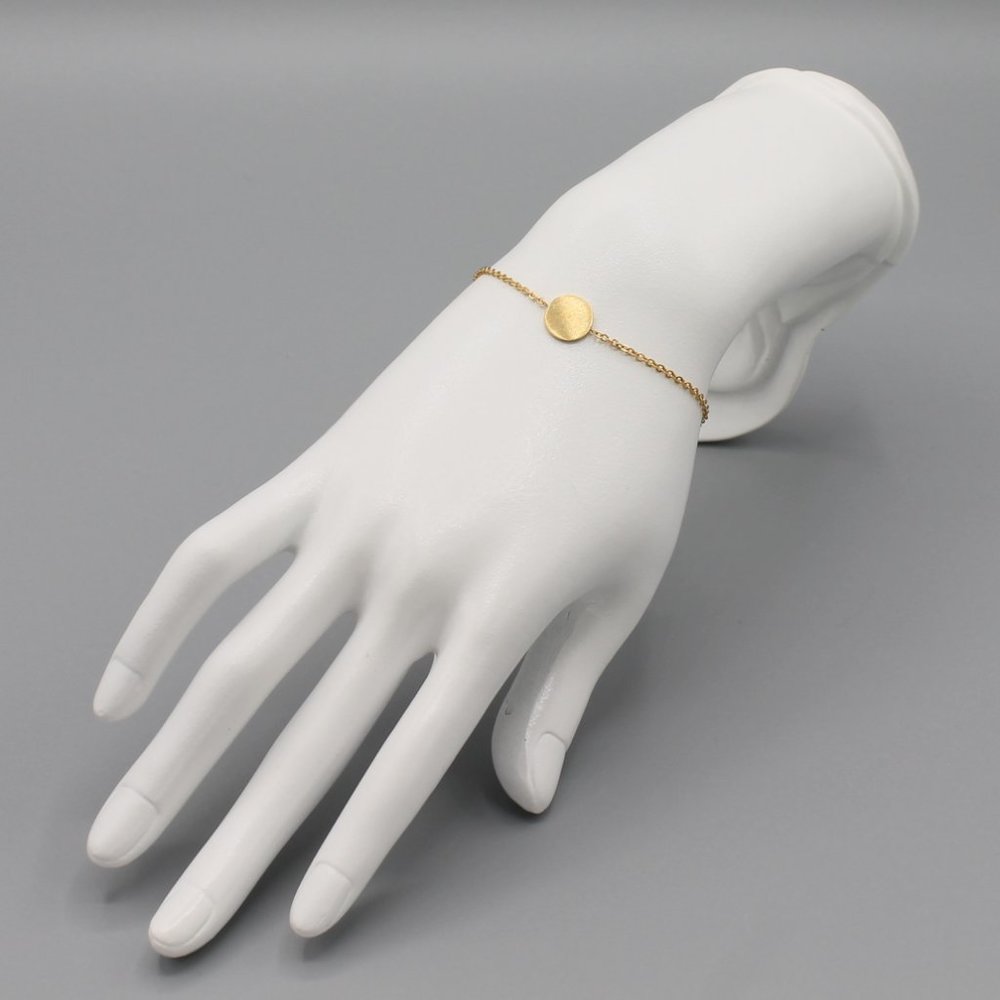 Jewelry bracelet full moon sky celestial gold tone dainty round minimalist new - Picture 2 of 5